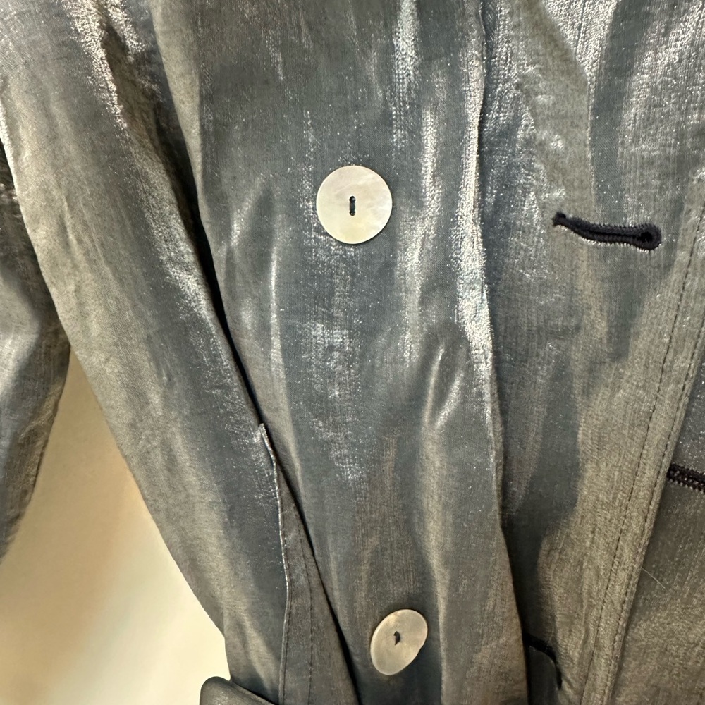 Vintage Metallic Trench Coat - Picture 5 of 6